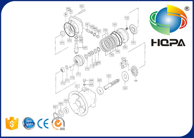 Наборы 4308814 уплотнения мотора Хитачи ЭС200-3 частей экскаватора запасные гидравлические