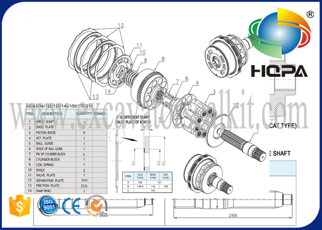 Комплект для ремонта ХЗЗК-М2С170КХБ мотора качания для ХД900-5 ХД900-7 Э330 Э330Б