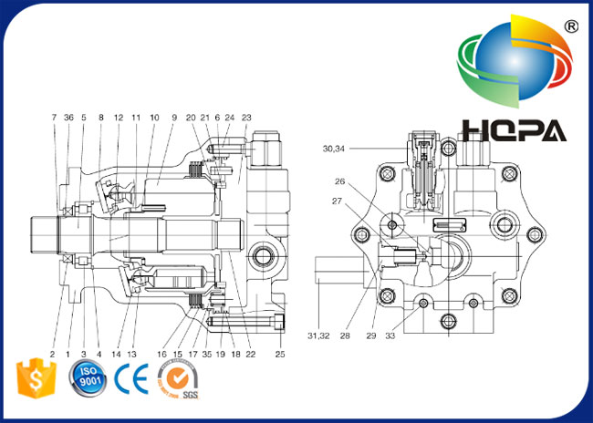 Набор уплотнения мотора качания 2401-9309KT для экскаватора Doosan DH370-7