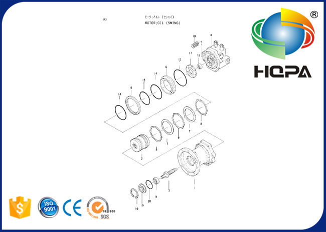 Набор уплотнения мотора 4334355 качаний для мотора качания Хитачи EX100-2 экскаватора