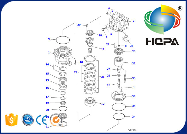 Набор уплотнения мотора качания 706-77-01271KT 706-77-01271 для KOMATSU PC350-6 PC340LC-6K
