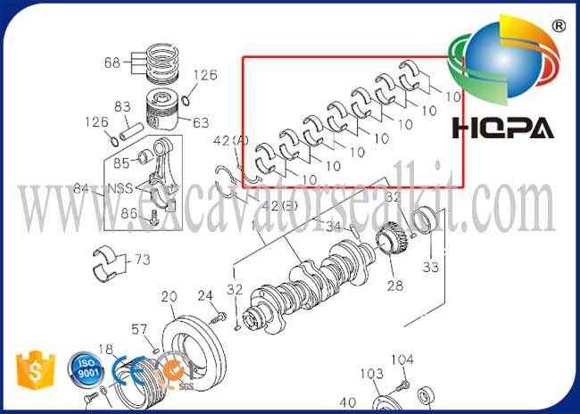 8973720771 подшипник 8973720781 кривошина главный для двигателя 4ХК1 6ХК1