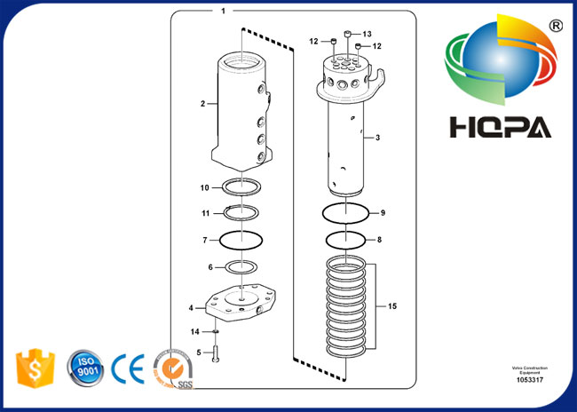 Поворачивая совместный набор уплотнения VOE14534874 14534874 для Volvo EC55C EC60C