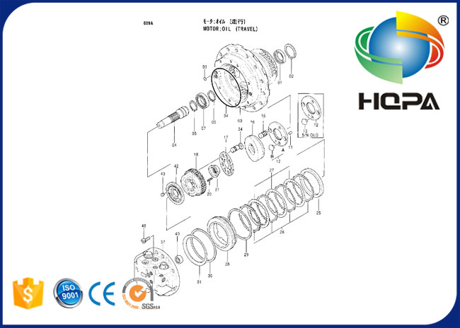 Набор уплотнения мотора 9133168 перемещений для экскаватора Хитачи EX100-3 EX120-2