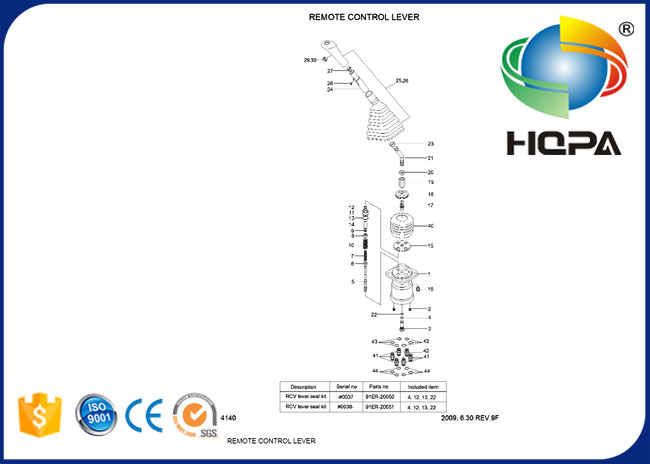 Набор уплотнения рычага дистанционного управления 91ER-20050 91ER-20051 для Hyundai R160LC-3 R140W-7 R110-7