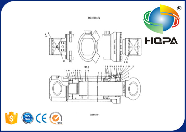 Комплект для ремонта уплотнения поршеня 2438U588R120 для Kobelco K909-A K909A