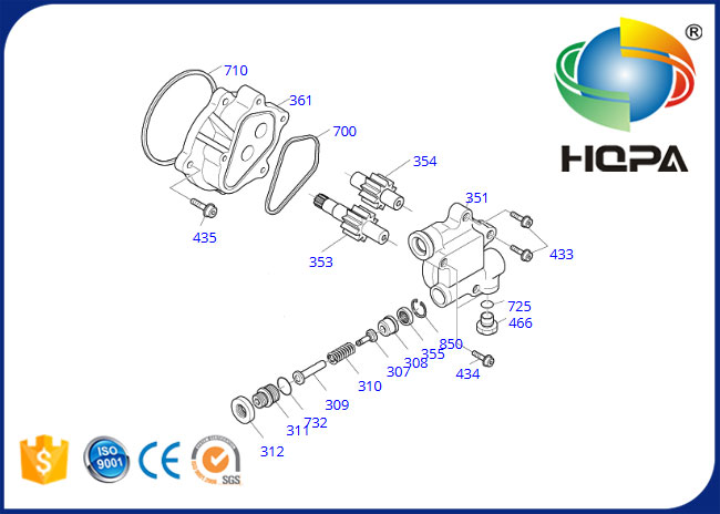Номер детали:  1.180-00460 группы:  Гидравлический набор уплотнения насоса с зубчатой передачей приспособленный для модели: Doosan DH215-9 DX225NLC СОЛНЕЧНОЕ 220LC-6